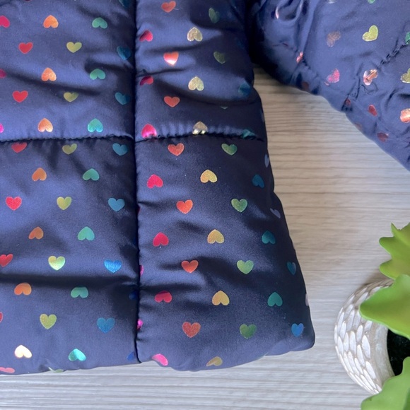 ME JANE rainbow heart puffer hooded jacket size 24M - Picture 15 of 16